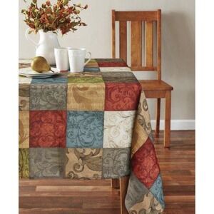 Mainstays Tuscany Tablecloth 60x84 Rectangle Colorblock Rustic Italian Farmhouse